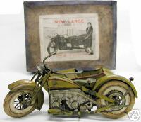 Tin Motorcycle with sidecar 1930s Masudaya